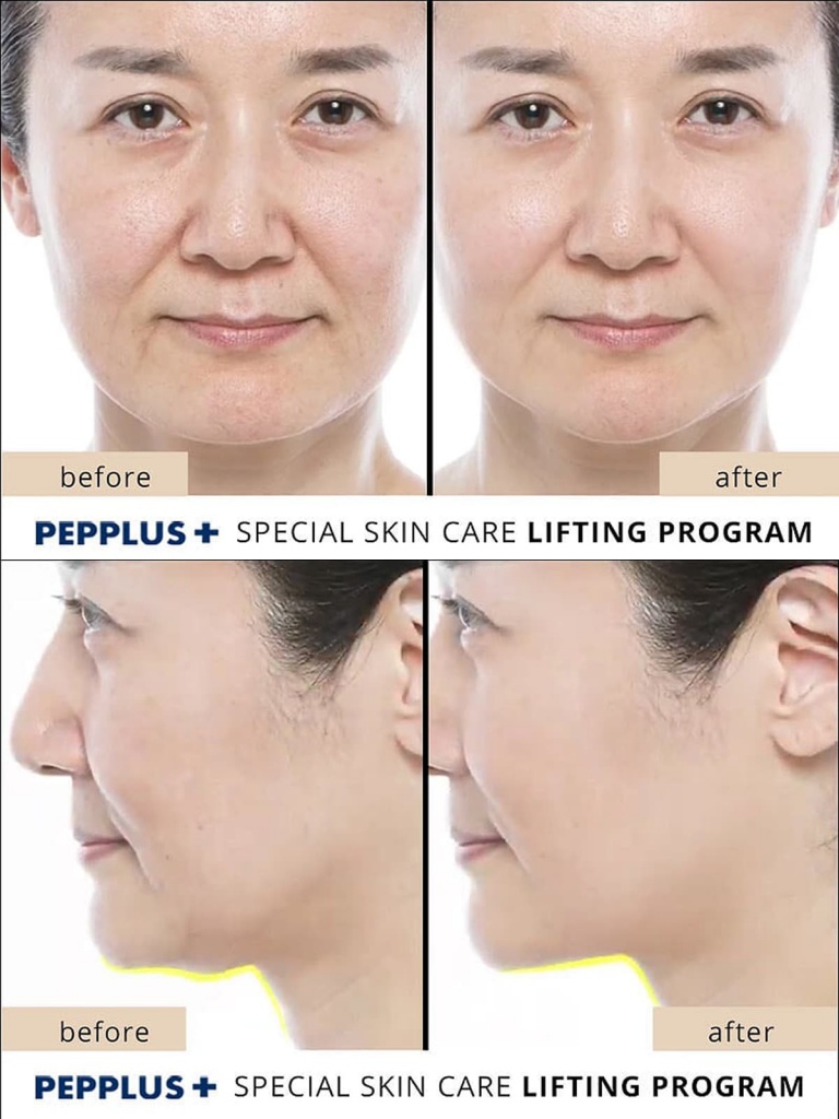 hướng dẫn Mặt nạ nâng cơ, dưỡng da - Bộ 8 lần dùng PEPPLUS Hàn Quốc