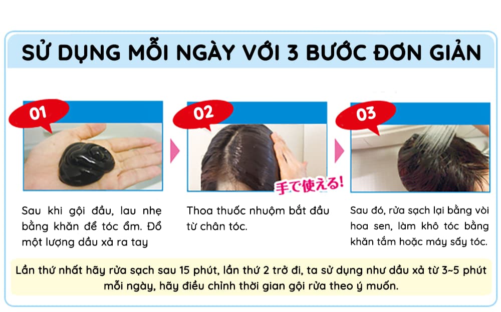 hướng dẫn sử dụng thuốc nhuộm tóc dạng dầu gội